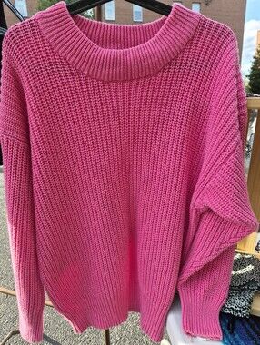 Gerard Works Bubblegum Pink Chunky Knit Sweater
